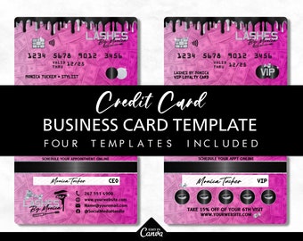 Pink Money Credit Card Business Card, DIY Credit Card Business Card, Editable Business Card, Canva Business Card, Credit Card Design