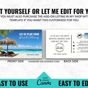 Editable Mini Postcard Business Card, DIY Mini Postcard Business Card Template, PostCard Design Business Card, Canva Postcard Business Card image 2