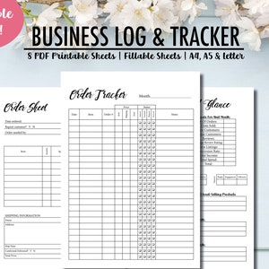 Sales Tracker Order Log Small Business, Online Order Tracker Printable Sales Log