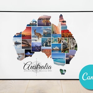 Australien Benutzerdefinierte Foto-Collage Geschenk, Australien Urlaub Collage Urlaub Geschenk-Plakat-Druck