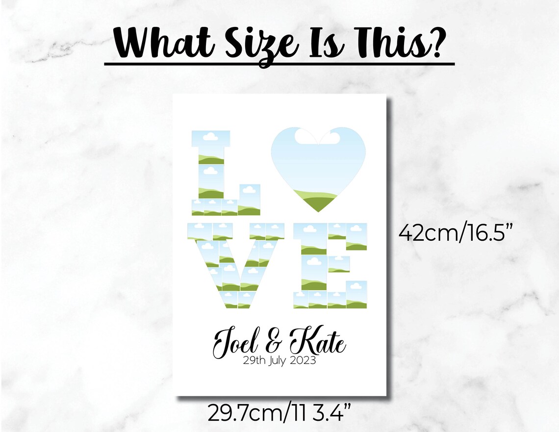 Custom Editable Love Heart Shape Photo Collage Gift Etsy