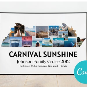 Aangepaste cruise fotocollage, cruiselijn vakantieherinneringscollage