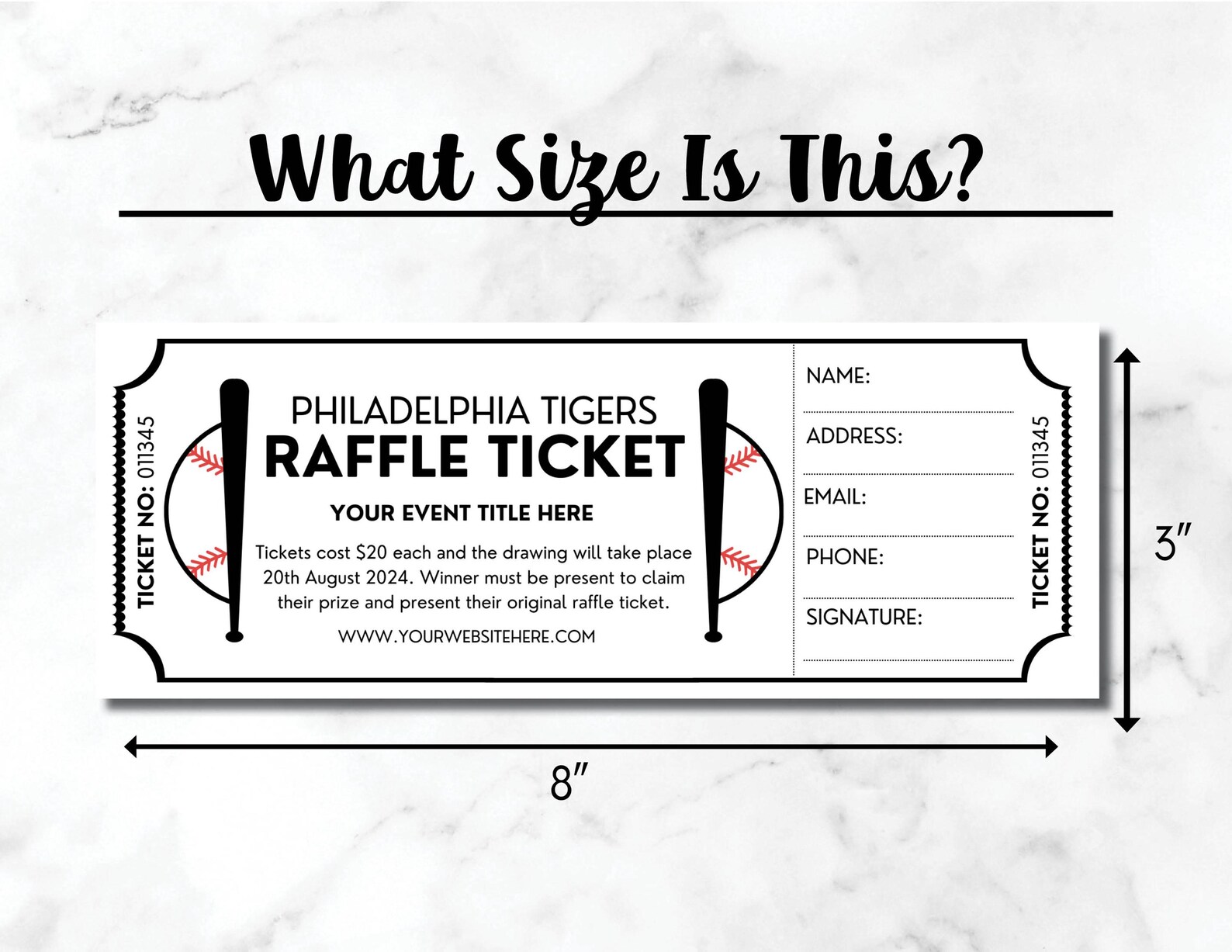 Editable Raffle Event Ticket Template, Sports Custom DIY Surprise ...