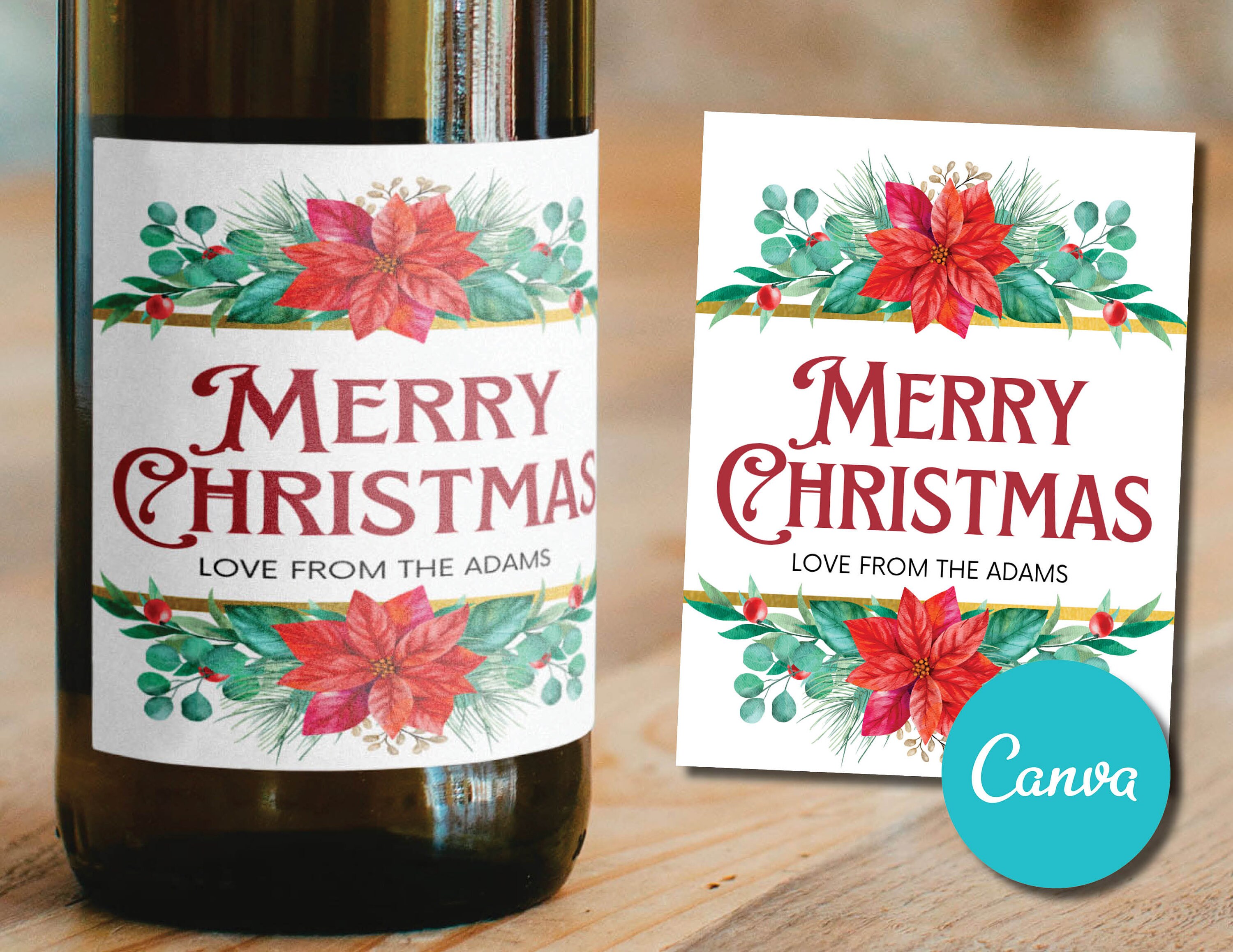 Free christmas wine labels print