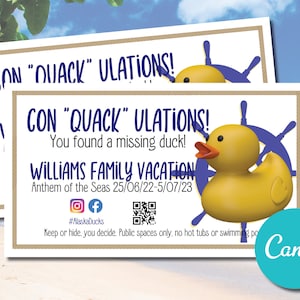 Editable Cruise Rubber Duck Tags, Custom Cruising Rubber Duck Tags, Printable Cruising Duck Tags