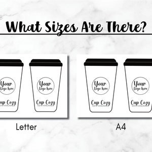 Editable Coffee Cup Cozy Card Personalized Printable, Display Coffee ...