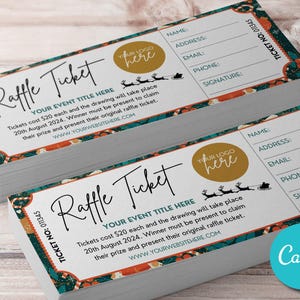 Bearbeitbare Raffle Event Ticket-Vorlage, benutzerdefinierte DIY Überraschungs-Verlosungsevent-Karte, digital Canva druckbare bearbeitbare Raffle-Vorlage