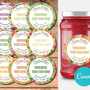 Editable Canning Jam Jar Preserve Labels, Mason Jar Printable DIY Honey Label, Printable DIY Jar Label, Editable Canning Label, Lid Sticker