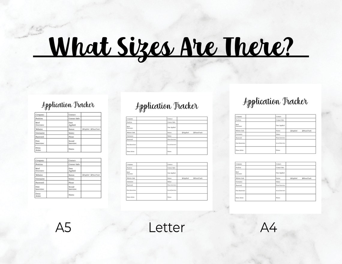 Job Search Planner Job Hunt Application Planner Etsy UK