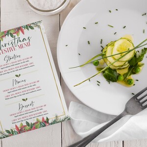 Editable Christmas Day Restaurant Cafe Food Menu Template, Christmas