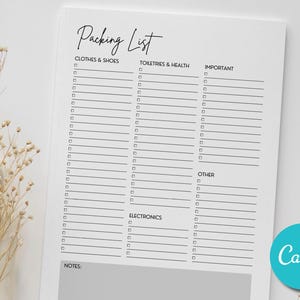 Holiday RV Cruise Packing Checklist Planner, Editable Printable Travel Vacation Holiday List, Family Cruise Packing List