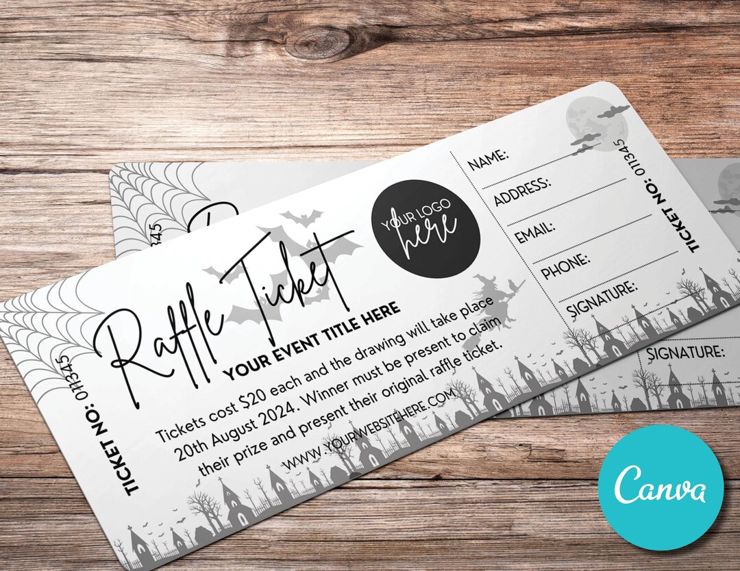 Editable Raffle Event Ticket Template, Custom DIY Surprise Raffle Event ...