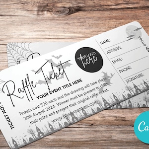 Editable Raffle Event Ticket Template, Custom DIY Surprise Raffle Event Ticket, Digital Canva Printable Editable Raffle Ticket Template