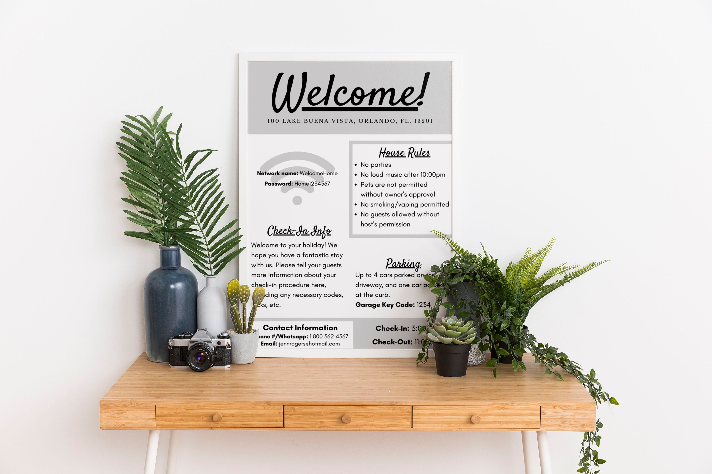 Airbnb Sign Template Airbnb Poster Editable Host Etsy