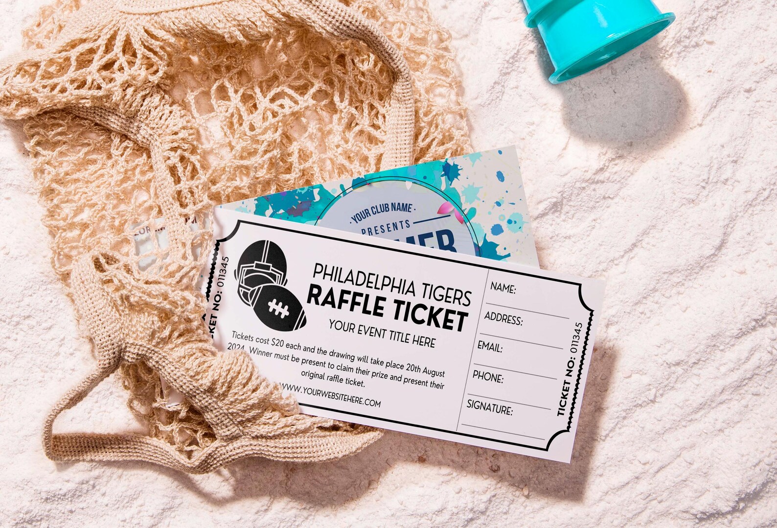 Suprise Raffles Editable Raffle Event Ticket Template, Sports Custom DIY Surprise ...