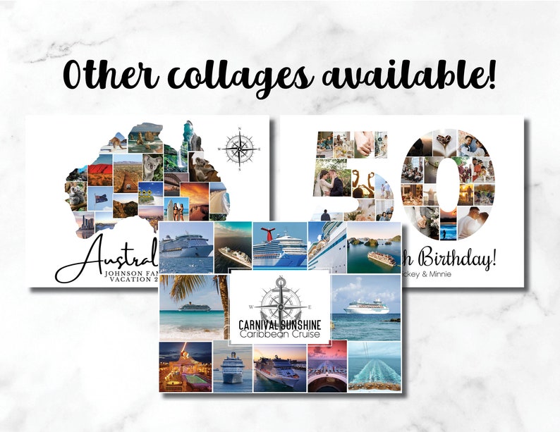 Custom Editable Love Heart Shape Photo Collage Gift Etsy