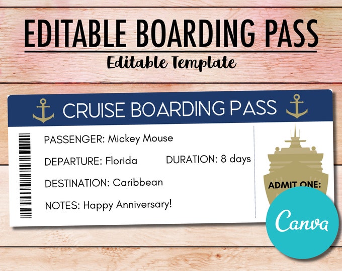 Free Printable Cruise Boarding Pass