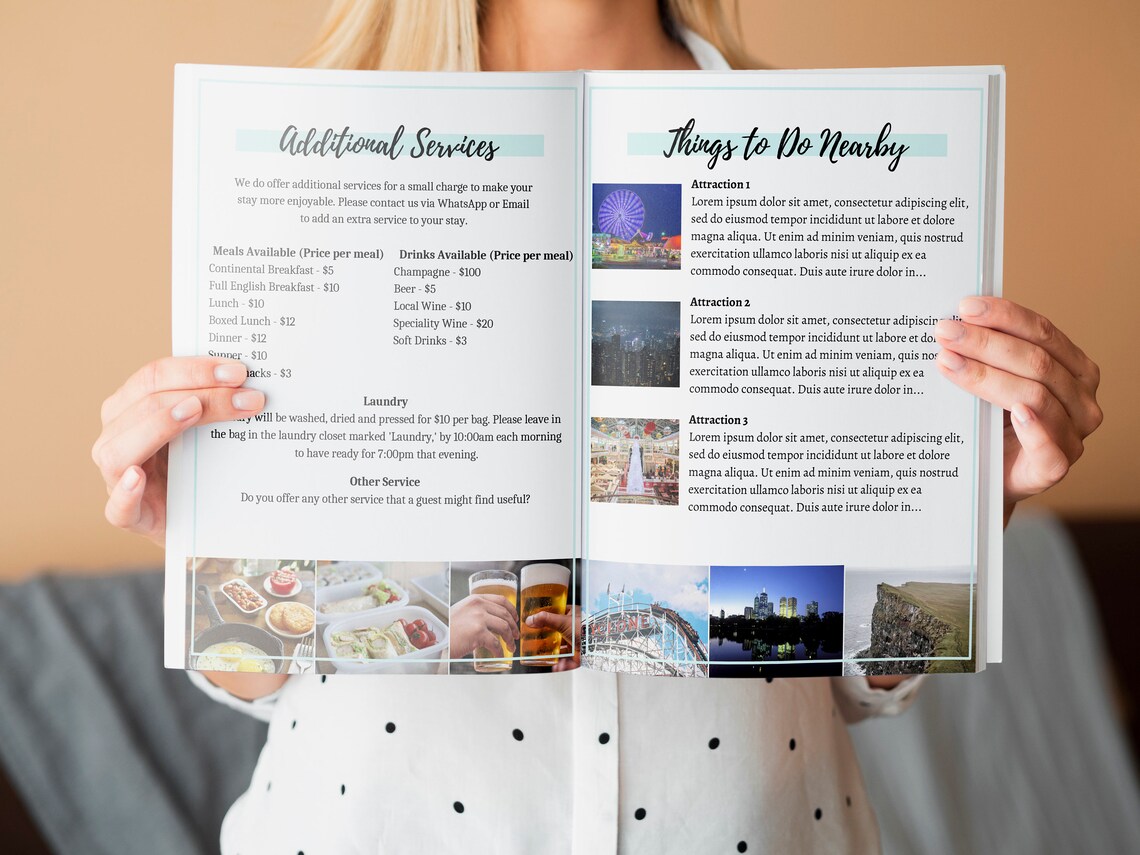 Airbnb Book Editable Template Airbnb Guest Book House Etsy