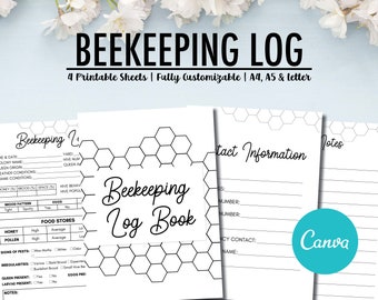 Beekeeping Log Book Kit Supplies Log, Beekeeping Inspection Checklist, Beehive Tracker, Bee Keeping Journal Logbook Template Printable