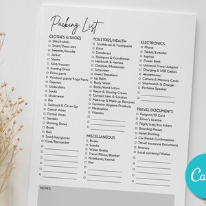 Holiday RV Cruise Packing Checklist Planner, Editable Printable Travel Vacation Holiday List, Family Cruise Packing List