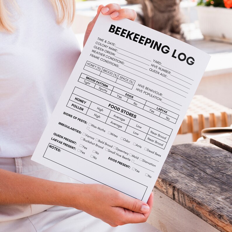 Beekeeping Log Book Template, Beekeeping Inspection Checklist, Beehive ...