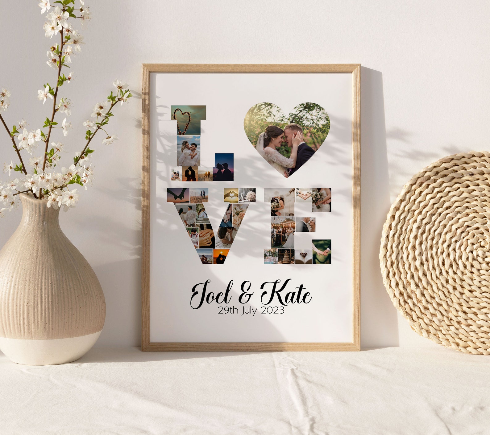 Custom Editable Love Heart Shape Photo Collage Gift Etsy