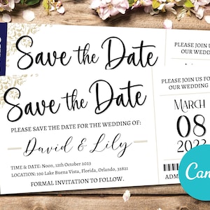Bearbeitbare Save the Date Cruise Bordkarte Invite Vorlage, druckbare Save the Date Cruise Ticket, Custom Cruise Ship Ticket