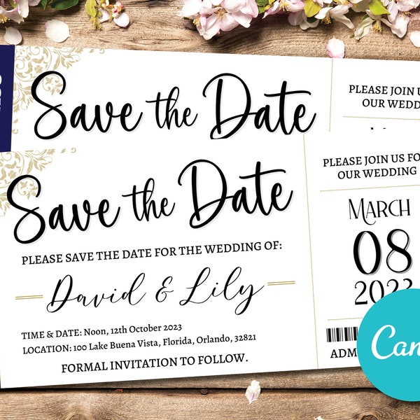 Editable Save the Date Cruise Boarding Pass Invite Template, Printable Save the Date Cruise Ticket, Custom Cruise Ship Ticket