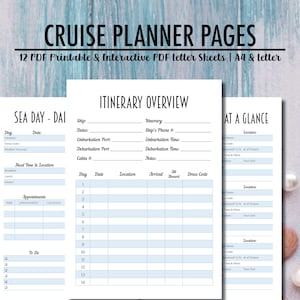 Cruise Planner, Travel Planner, Cruise Journal, Vacation Planner