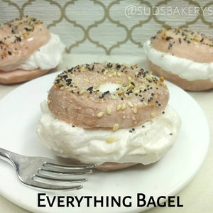 Everything Bagel Soap, Unique Gift Soaps, Food Shaped Soap, Everything Bagel Gift