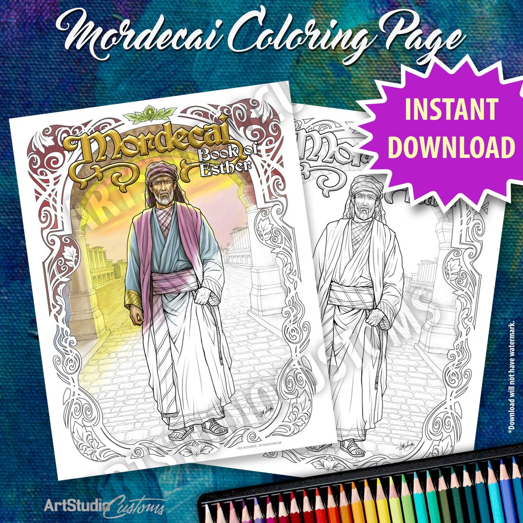 Printable Mordecai Coloring Page, From the Old Testament book of Esther