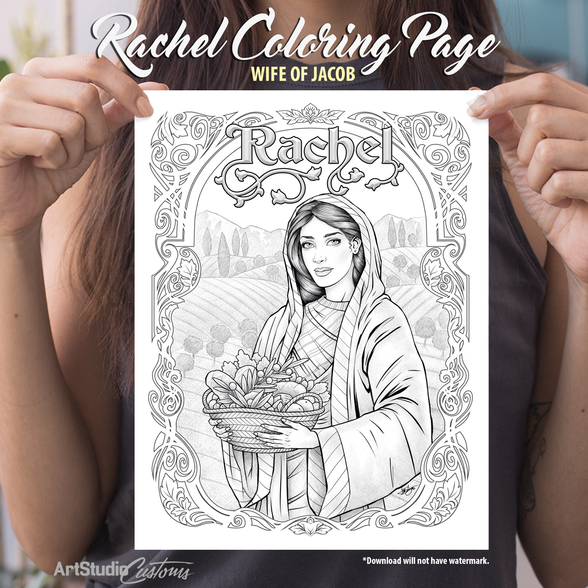 Printable Rachel wife of Jacob Coloring Page From the Old Etsy Canada