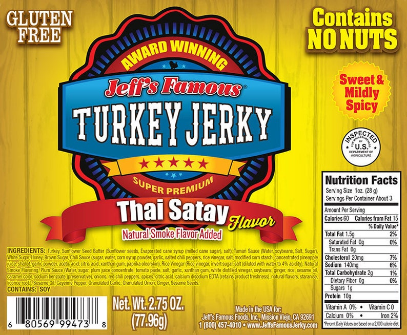 Low Sodium Gluten Free Turkey Jerky Etsy