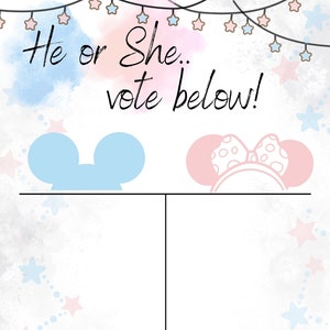 Gender Reveal Vote, He or She, She or He, Baby Gender Reveal, Gender Reveal Game, Guess the Gender