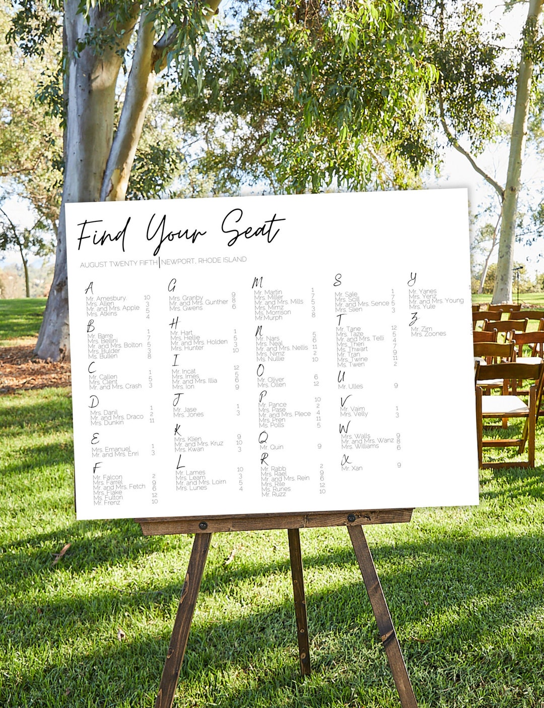 Wedding Seating Chart Template Table Assignments. Wedding - Etsy