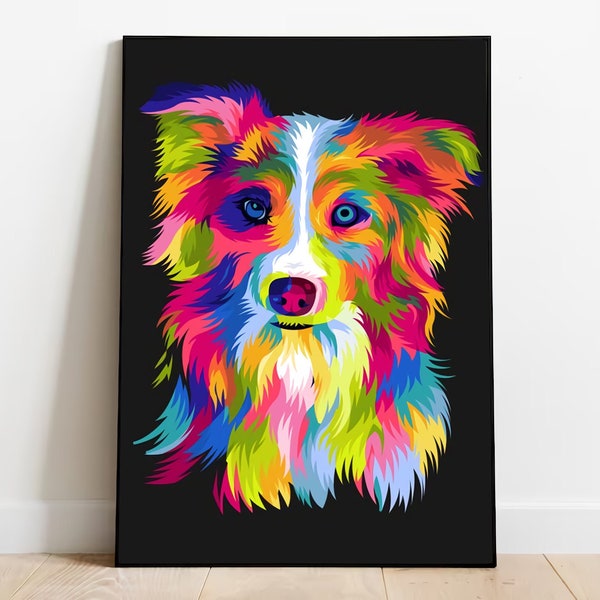 Custom Colorful Pet Portrait, Personalized Pet portrait pop art. Dog portrait, cat portrait, Custom Pet Portrait From Photo