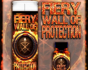 FIERY WALL of PROTECTION Candle and Oil - Manifest a powerful Wall of Protection against negative influences, energy, and spiritual attacks