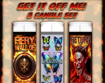 GET It OFF ME 3 Candle Set - Curse Removal, Reversal, and Protection.