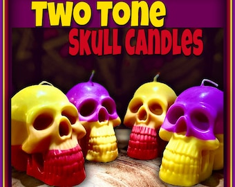 Customize Your Two-Toned Skull Candles, Choose Your Colors, Personalized Candles, Handmade Candles, Handpoured Candles, Candle Magic