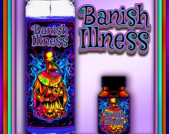 BANISH ILLNESS Candles and Oils, Spell Candles, Witchcraft Candles, Healing Candles, Healing Oils, Banishing Candles, Banishing Oils