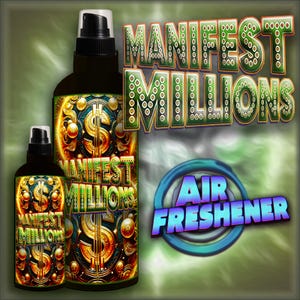 MANIFEST MILLIONS Air Freshener - manifest the ability to draw money and retain it, achieve financial independence over the long term