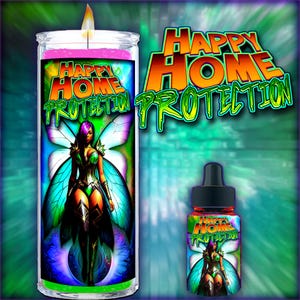 HAPPY HOME PROTECTION Fixed Ritual Candle & Oil -  bring good vibes to your home, and provide protection from negativity