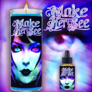 MAKE HER SEE Fixed Ritual Candle & Oil to help her see emotional pain and suffering caused; psychic domination
