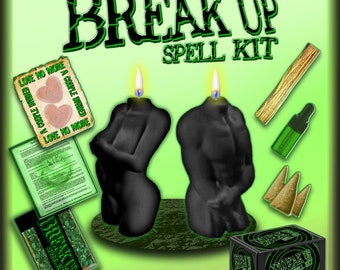 BREAK UP Hand-Poured Black Male & Female Candle Spell Kit to Separate a Couple Witchcraft Spells Break Up Spell break up Candle spell