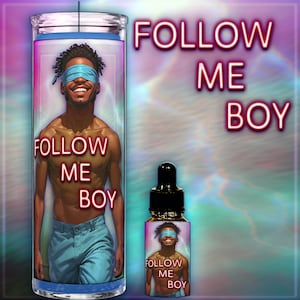 Vela y aceite FOLLOW ME BOY - Manifiesta obediencia, controla sus acciones, fuerza sus decisiones y domina sus pensamientos. Candle/Oil Spell Kit