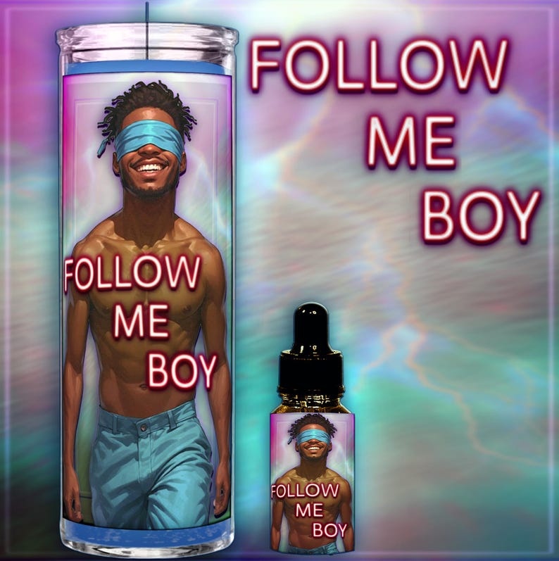 Vela y aceite FOLLOW ME BOY - Manifiesta obediencia, controla sus acciones, fuerza sus decisiones y domina sus pensamientos. Candle/Oil Spell Kit