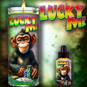LUCKY ME Ritual Candle and Oil - manifest good luck energy and naturally attract abundance with games of chance, gambling, casinos, etc