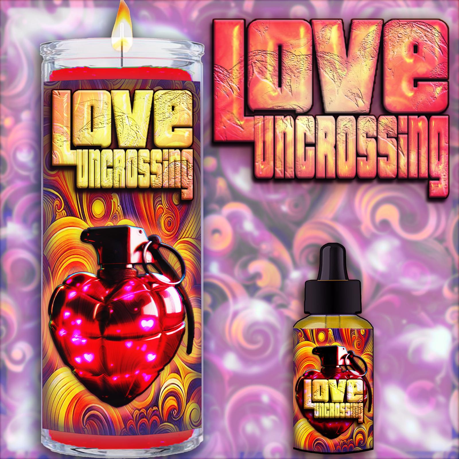 LOVE UNCROSSING Fixed Ritual Candle & Oil to remove the curse, hex, or negative energy to keep your love life flourishing
