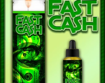 FAST CASH Candle and Oil -  Manifest money quickly, can be used for any type of situation where cash income is needed fast, money drawing