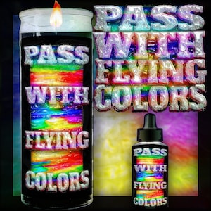 PASS with FLYING COLORS™ Candle and Oil to improve test scores, pass exams, evaluations, improve grades, midterms